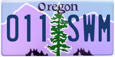 OR license plate 011SWM