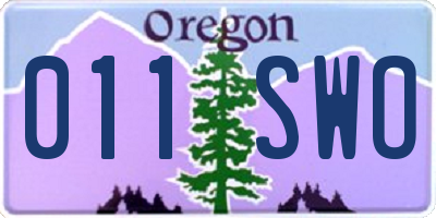 OR license plate 011SWO