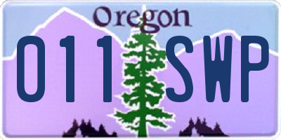 OR license plate 011SWP