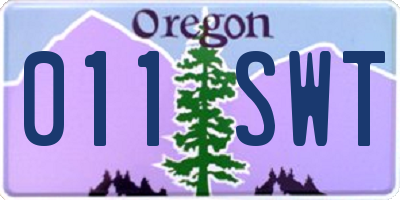 OR license plate 011SWT