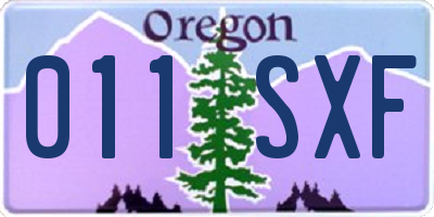 OR license plate 011SXF