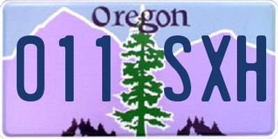 OR license plate 011SXH