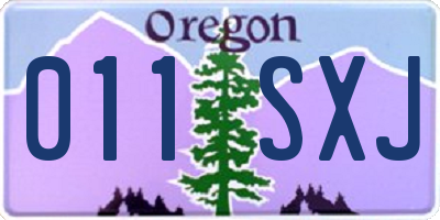 OR license plate 011SXJ