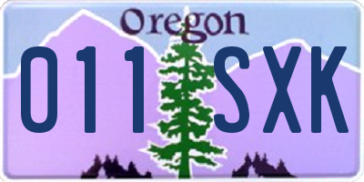 OR license plate 011SXK