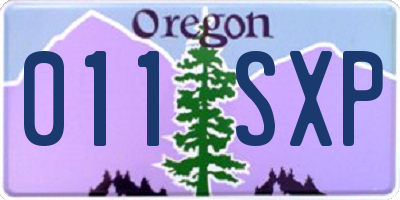 OR license plate 011SXP
