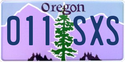 OR license plate 011SXS