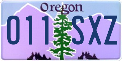 OR license plate 011SXZ