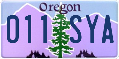 OR license plate 011SYA