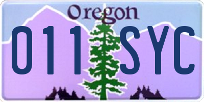 OR license plate 011SYC