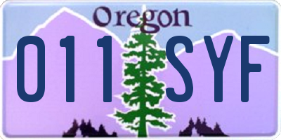 OR license plate 011SYF