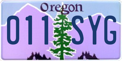 OR license plate 011SYG