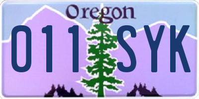 OR license plate 011SYK