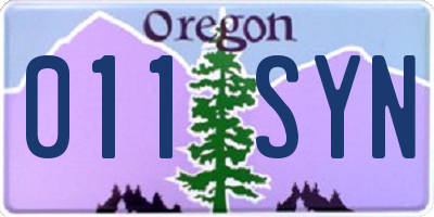 OR license plate 011SYN