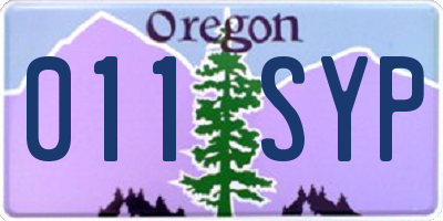 OR license plate 011SYP