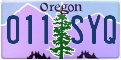 OR license plate 011SYQ