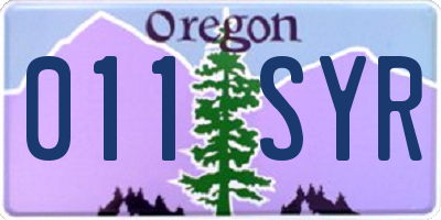 OR license plate 011SYR