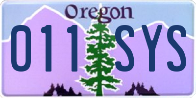 OR license plate 011SYS