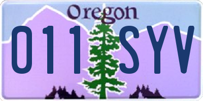 OR license plate 011SYV