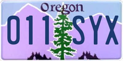 OR license plate 011SYX
