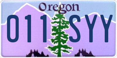 OR license plate 011SYY