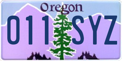 OR license plate 011SYZ