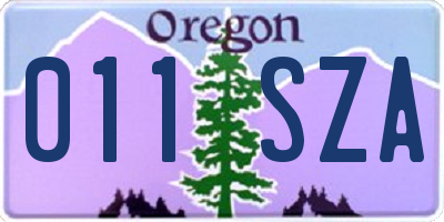 OR license plate 011SZA