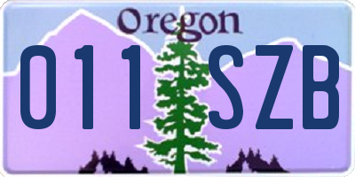 OR license plate 011SZB