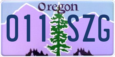 OR license plate 011SZG