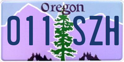 OR license plate 011SZH
