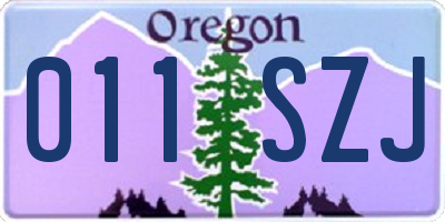 OR license plate 011SZJ