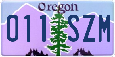 OR license plate 011SZM