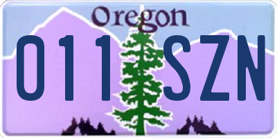 OR license plate 011SZN