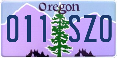 OR license plate 011SZO