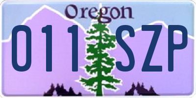 OR license plate 011SZP