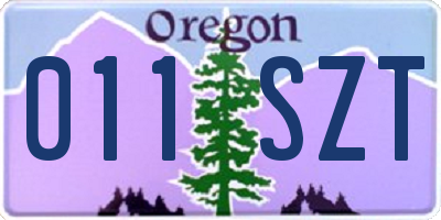 OR license plate 011SZT