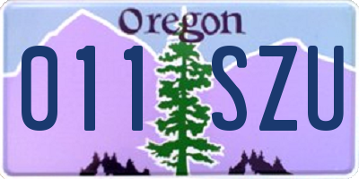 OR license plate 011SZU