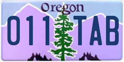 OR license plate 011TAB