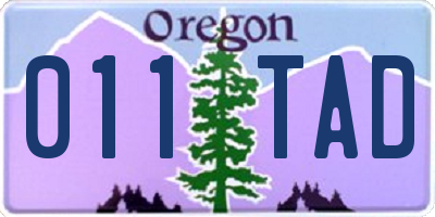 OR license plate 011TAD