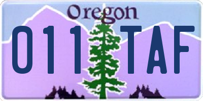 OR license plate 011TAF