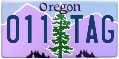 OR license plate 011TAG