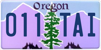 OR license plate 011TAI