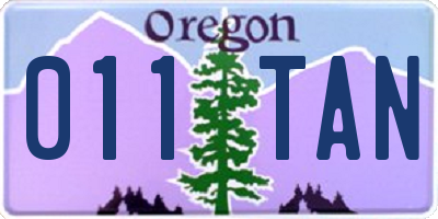 OR license plate 011TAN