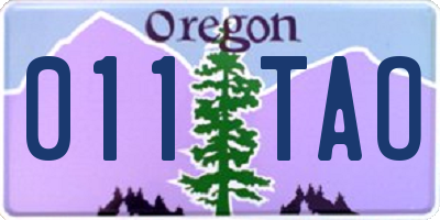 OR license plate 011TAO