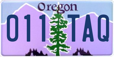 OR license plate 011TAQ