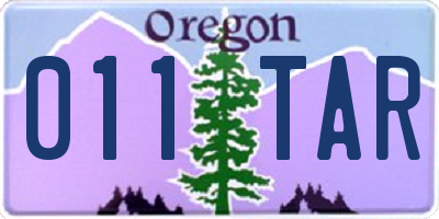 OR license plate 011TAR