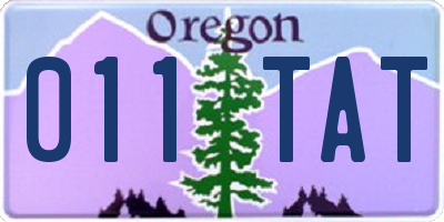 OR license plate 011TAT