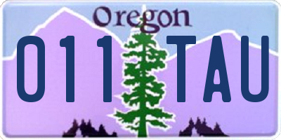 OR license plate 011TAU