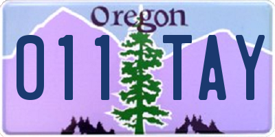 OR license plate 011TAY