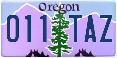 OR license plate 011TAZ