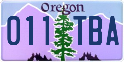 OR license plate 011TBA